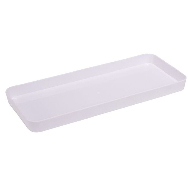 Plateau rectangulaire blanc plastique 26x11xH2cm