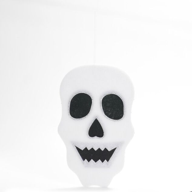 D&eacute;coration cr&acirc;ne squelette &agrave; suspendre Halloween