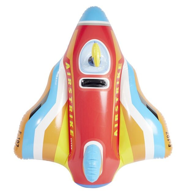 Avion gonflable Intex avec pistolet int&eacute;gr&eacute; 104x117cm (2 mod&egrave;les bleu ou rouge)