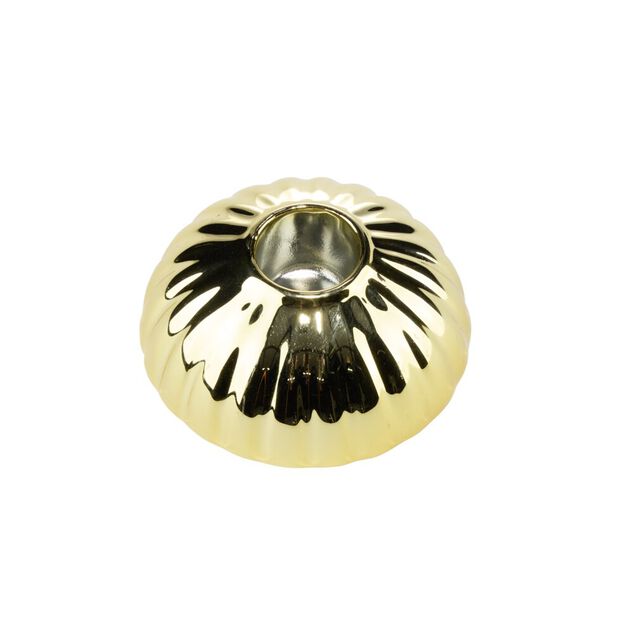 Bougeoir forme fleur céramique Ø7XH3 cm doré