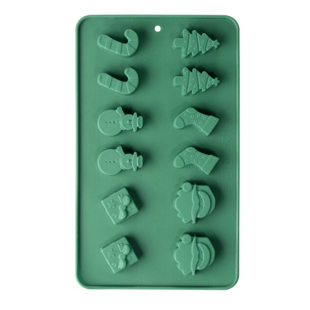 Moule &agrave; gla&ccedil;ons motif No&euml;l silicone L23X14XH1,3 cm (2 mod&egrave;les rouge ou vert)