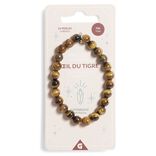 Bracelet crystal fin 24 perles oeil du tigre marron - Optimisme