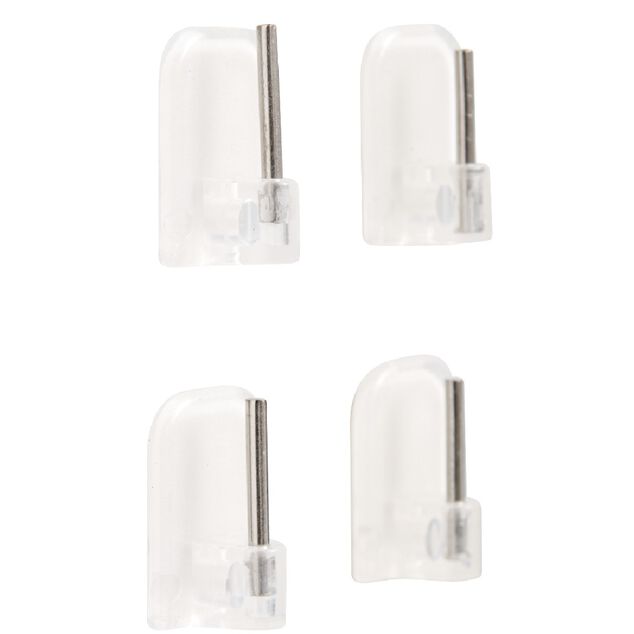 Support de tringle adh&eacute;sif plastique transparent x4