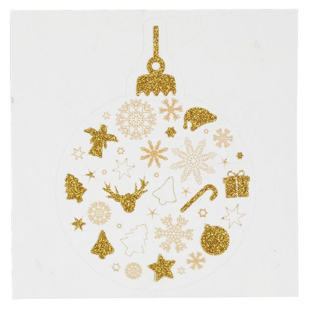 Décoration fenêtre et mur boule de Noël adhésive (6 modèles)