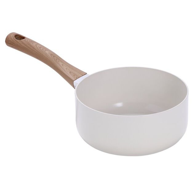 Casserole anti adh&eacute;sive tous feux manche effet bois &Oslash;18cm (2 mod&egrave;les)
