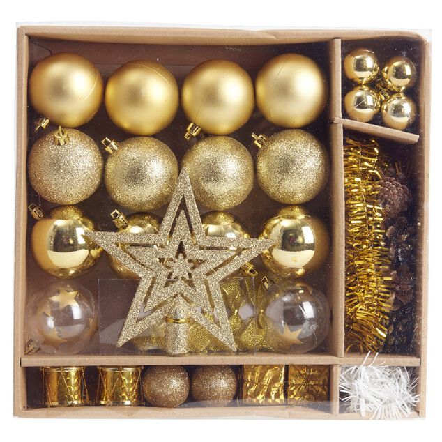 Kit d&eacute;coration pour Sapin de No&euml;l Dor&eacute; x40