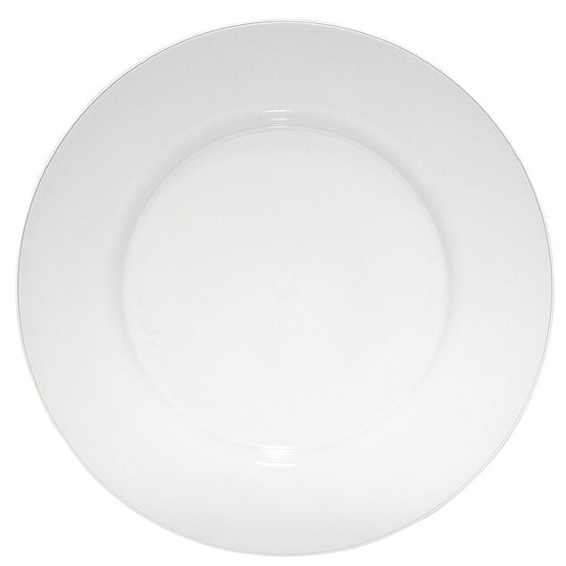 Lot de 4 assiettes rondes plastique blanc translucide &Oslash;24 cm