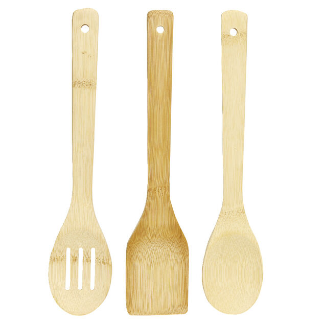 Ustensile de cuisine x3 spatule en bambou L30cm
