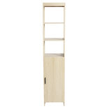 Colonne salle de bain en bois 1 porte et 3 étagères 35x26xH173cm