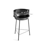 Barbecue &agrave; charbon rond Miami acier noir 35,5x33,3xH56cm