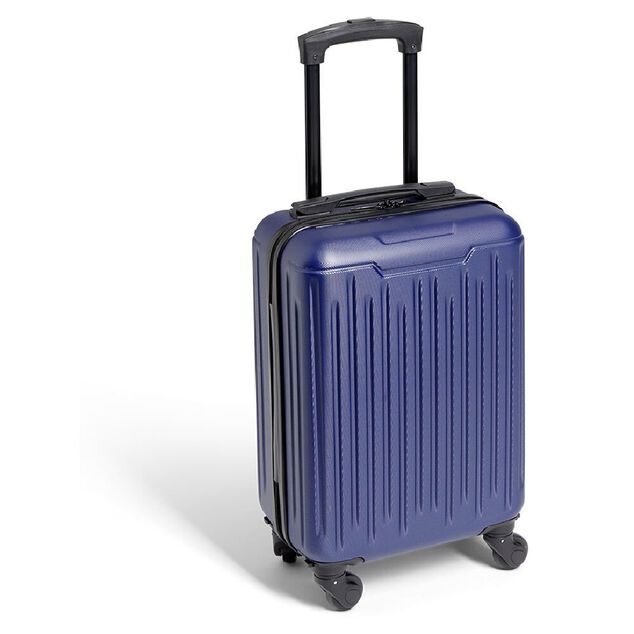 Valise cabine 26L rigide trolley 4 roues amovibles 51cm bleue