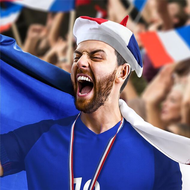 B&eacute;ret adulte Cocorico bleu blanc rouge