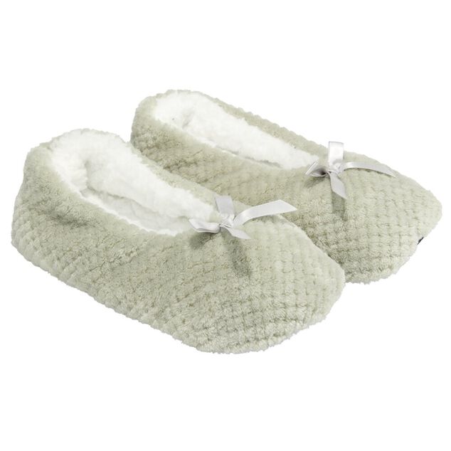 Chaussons ballerines fourr&eacute;s femme gris 38/39