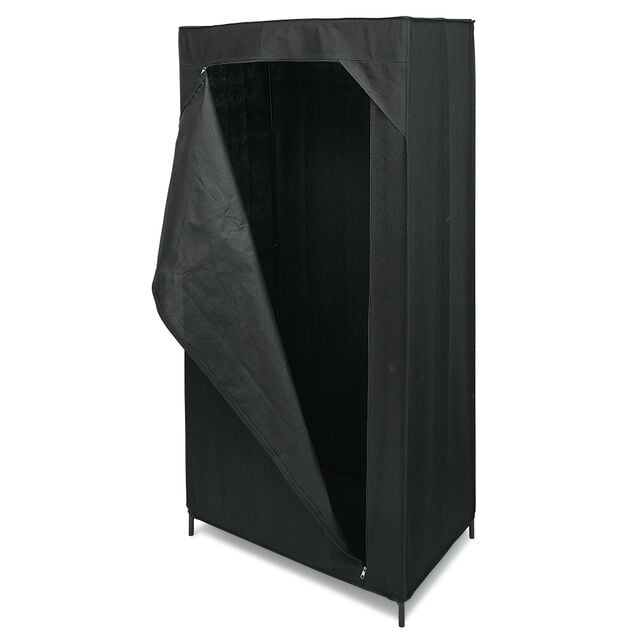 Armoire penderie en tissu noir 70x46xH146cm