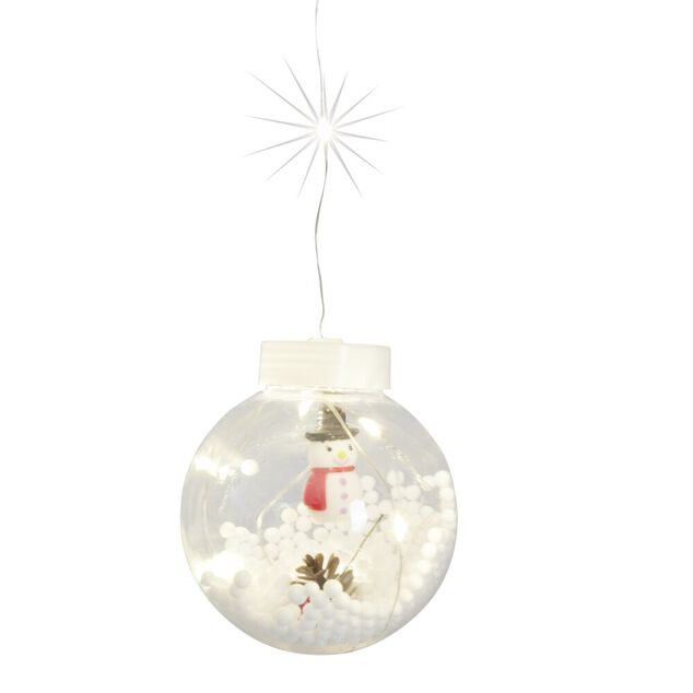 Guirlande de No&euml;l 110 LED boule de neige et bonhomme de neige 3m