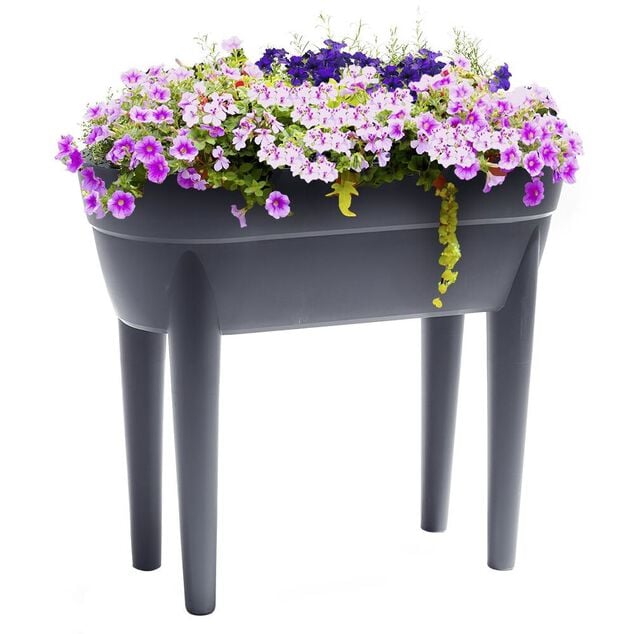 Jardini&egrave;re haute Osaka plastique gris anthracite 48L