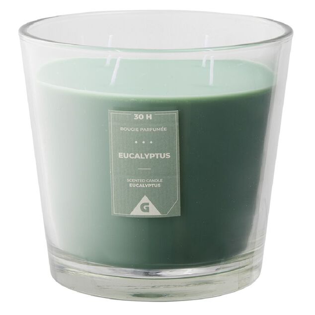 Bougie parfum&eacute;e dans verre senteur eucalyptus &Oslash;13,5xH12,5cm 30H