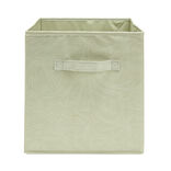 Pani&egrave;re de rangement Box Cube cartonn&eacute;e vert motif nature d'oie 31x31xH29cm