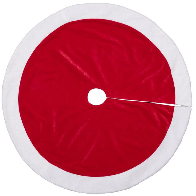 Tour de sapin tapis traditionnel rouge et blanc &Oslash;100cm