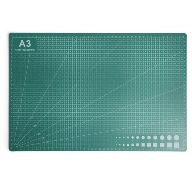 Tapis de découpe format A3 PVC vert 450x300mm