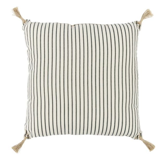 Coussin d&eacute;co marini&egrave;re et pompons 45x45cm