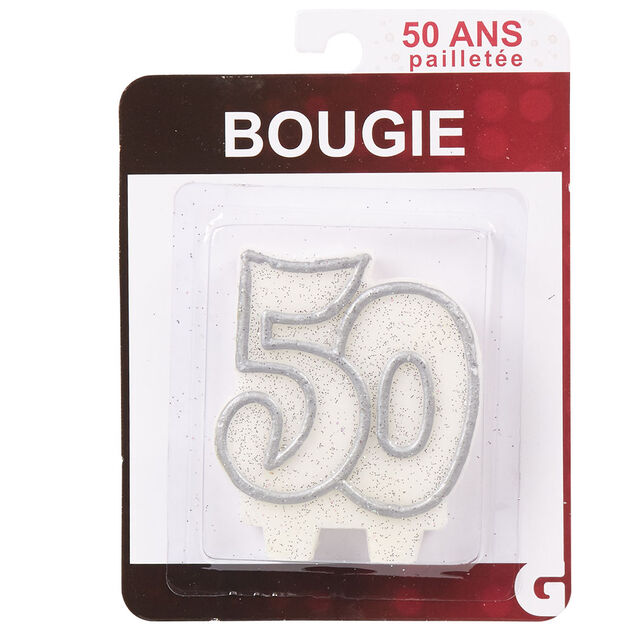 Bougie anniversaire chiffre 50