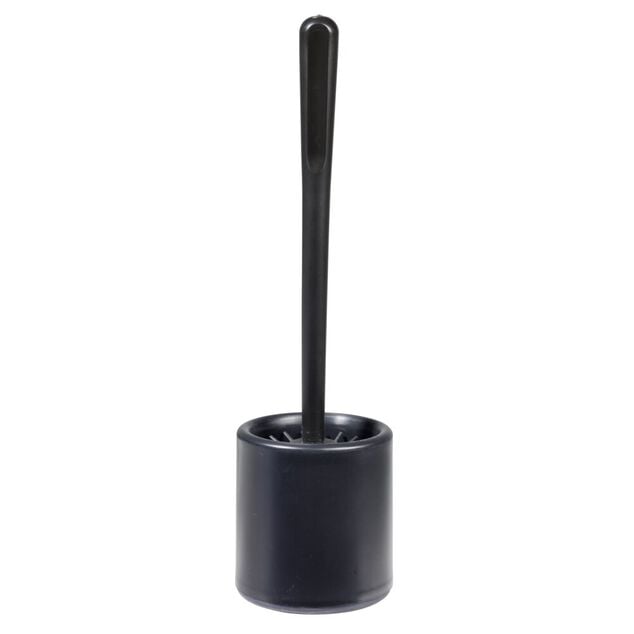 Brosse WC silicone ronde avec support noir