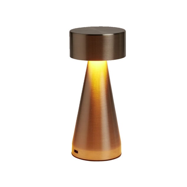 Lampe de table Squari USB tactile gris argenté Ø9,5xH22,5cm