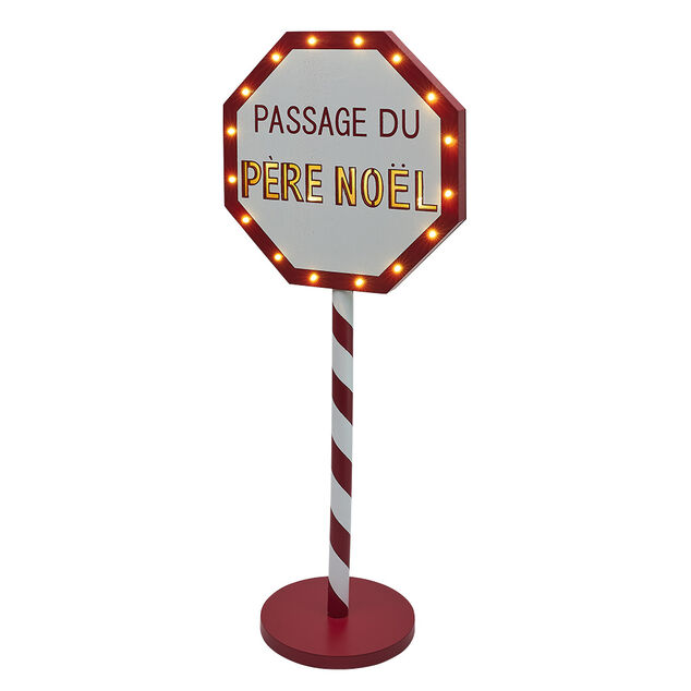 Panneau lumineux Passage du P&egrave;re No&euml;l 20 LED blanc chaud H70,5cm