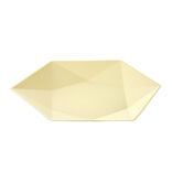 Assiette plate en carton x8 forme hexagonal beige &Oslash;26cm