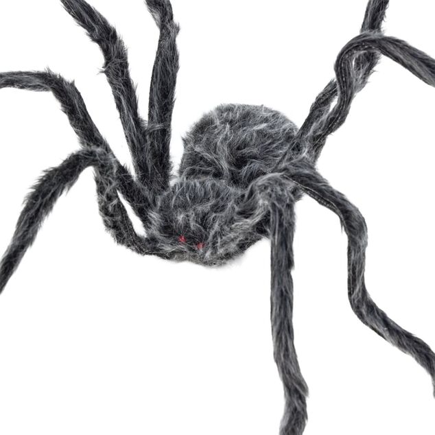 Araign&eacute;e XXL Halloween lumineuse et poilue noire L230cm