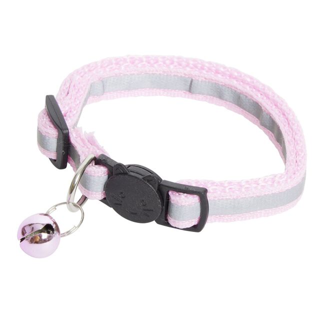 Collier pour chat réfléchissant ajustable avec clochette L30cm (4 modèles)