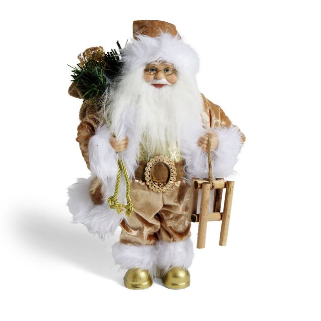 Décoration Père Noël à poser doré H30cm