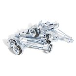 8 chevilles métalliques pour matériaux creux avec vis - Ø8x24 mm