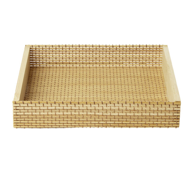 Boîte de rangement en bambou 17x17xH3cm