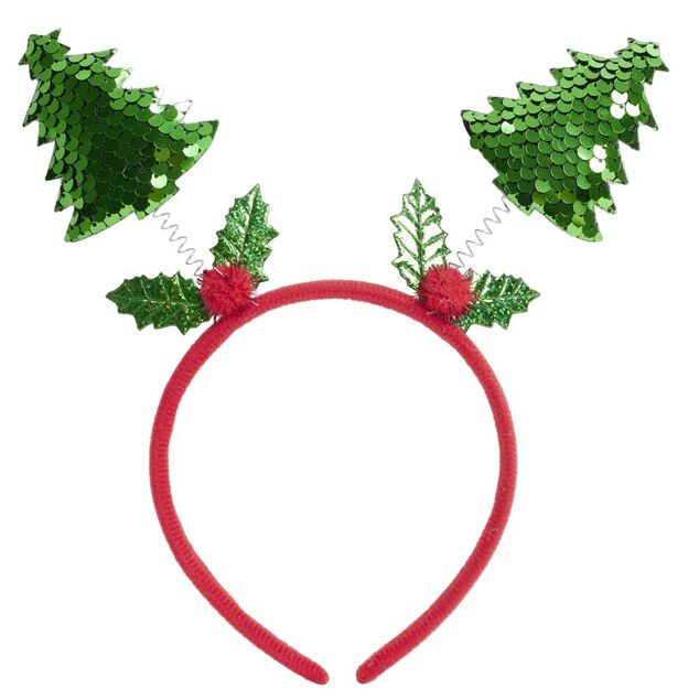 Serre-t&ecirc;te No&euml;l avec ressort 20x22cm (2 mod&egrave;les P&egrave;re No&euml;l ou sapin)