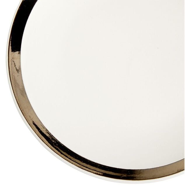 Assiette &agrave; dessert fa&iuml;ence bord liser&eacute; dor&eacute; &Oslash;20cm (2 mod&egrave;les)