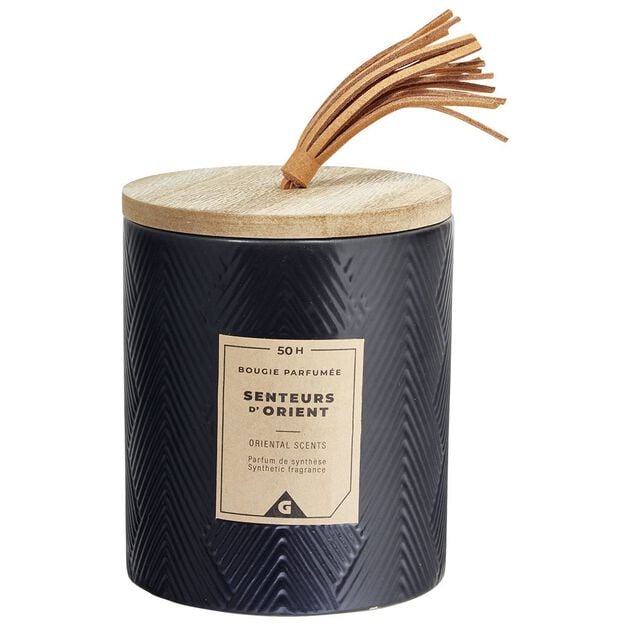 Bougie parfum&eacute;e noire senteur d'Orient 50H