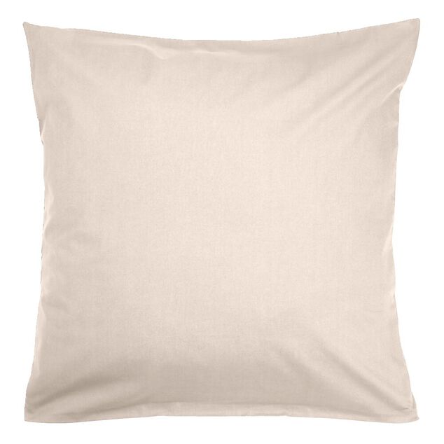 Taie d'oreiller 63x63cm 100% coton percale finition droite beige