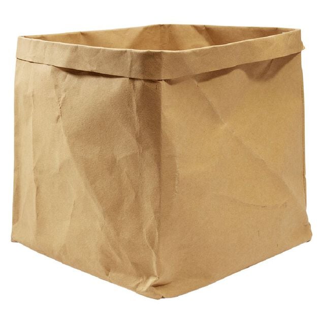 Pani&egrave;re carr&eacute;e kraft Box Cube marron 30x30x30cm 27L