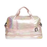 Sac de voyage femme aspect brillant 49x23xH30cm - 2 modèles rose ou vert