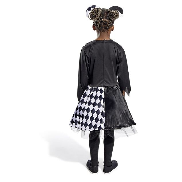 D&eacute;guisement enfant Halloween arlequin noir et blanc robe 4/6ans