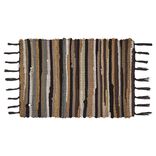 Tapis intérieur à franges rectangulaire rayures polycoton 50x70cm (3 modèles)