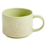 Mug c&eacute;ramique motif paysage mer &Oslash;9xH8,5cm (2 mod&egrave;les vert ou jaune)