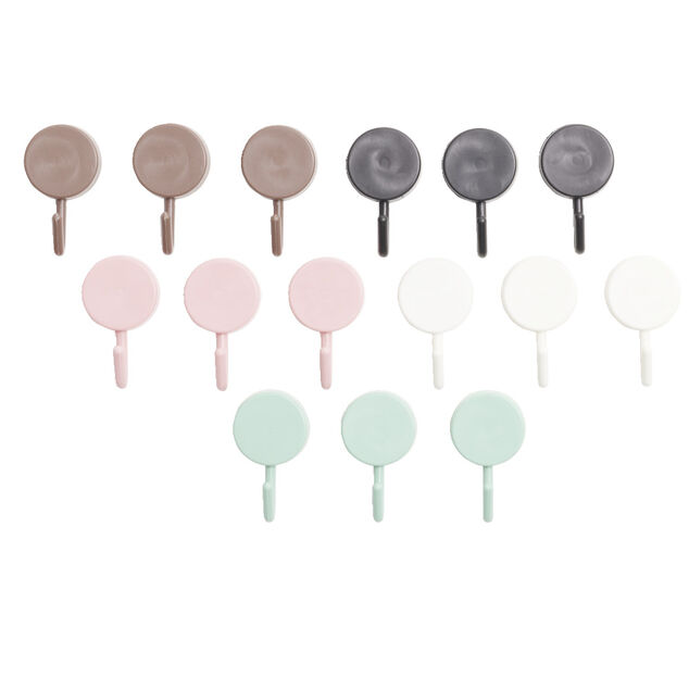 Lot de 10 crochets adhésifs 3x3xH5cm - 5 modèles