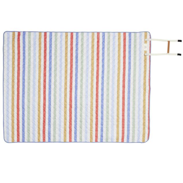 Tapis pique-nique bayad&egrave;re rayures multicolores 130x170cm