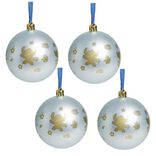 Boule de Noël Disney Stitch bleu Ø8cm x4