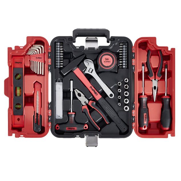 Mallette &agrave; outils 57 pi&egrave;ces Profilex rouge et noire