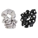 Chouchou en mousseline gris et noir x 2