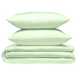 Parure de lit 2 personnes 240x220cm avec 2  taies polyester uni vert